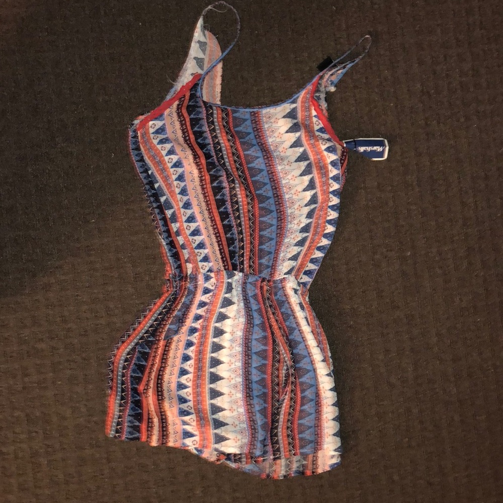 Orange and blue romper